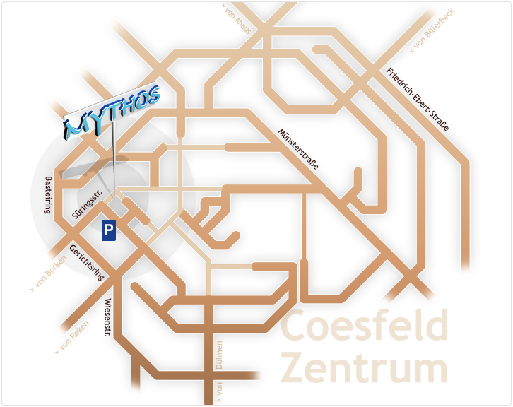 Anfahrt zu Mythos in Coesfeld